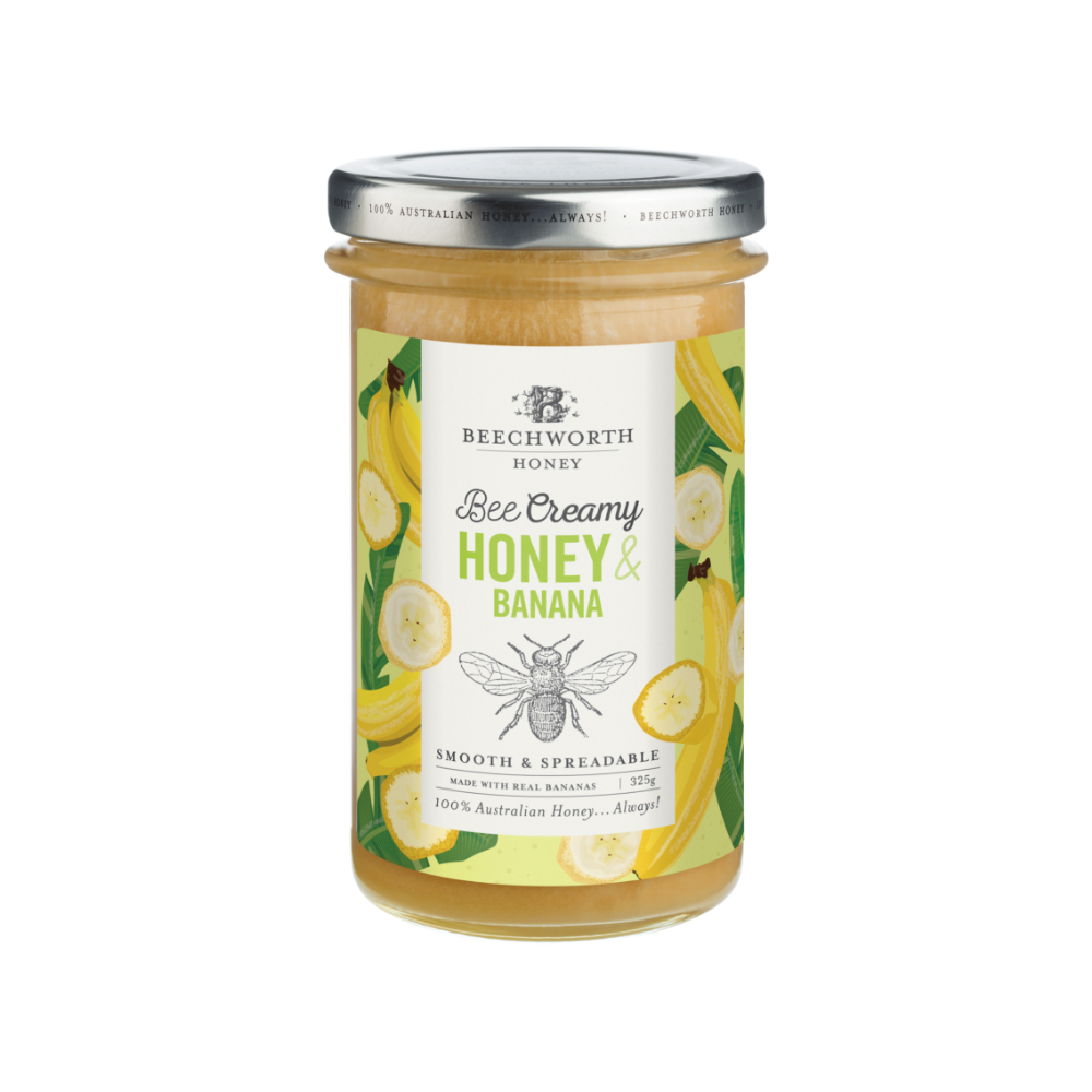 Bee Creamy Honey & Banana 325g - Beechworth Honey