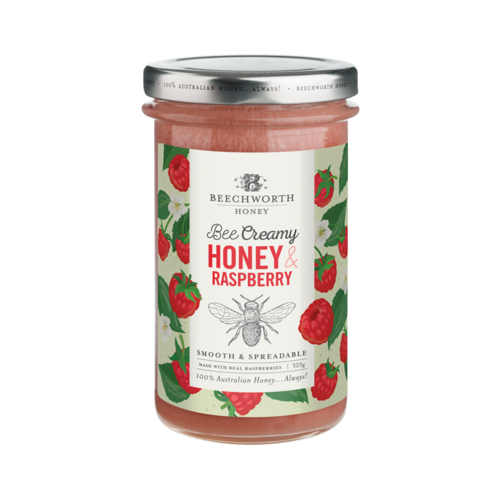 Bee Creamy Honey & Raspberry 325g - Beechworth Honey